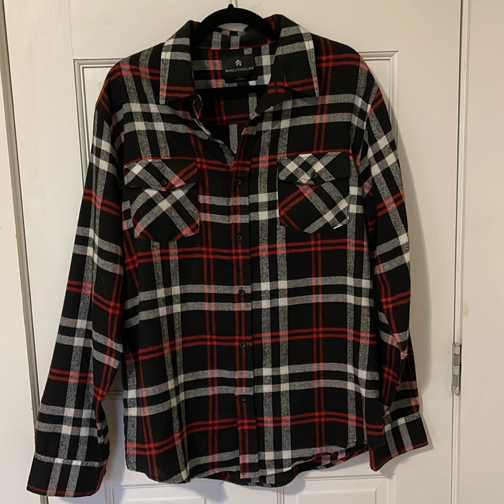 Southhouse men’s large button-down plaid shirt